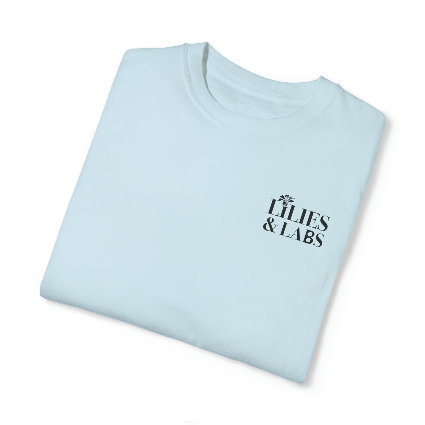 Lilies and Labs Back and White design