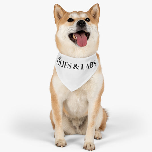 White Pet Bandana Collar