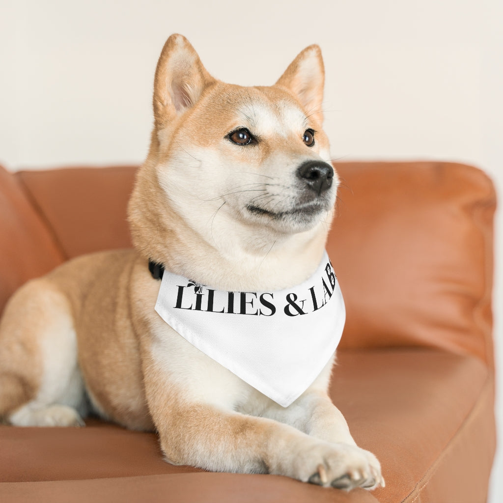 White Pet Bandana Collar